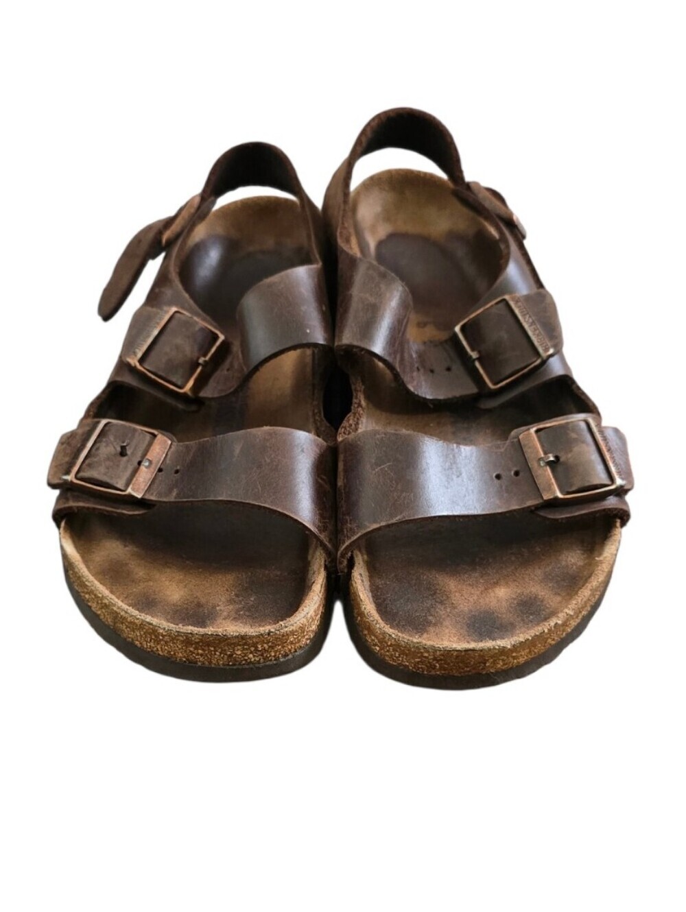 Birkenstock Milano Oil Rubbed Brown Leather Ankle Strap Size 43/10 Men's - Picture 1 of 6